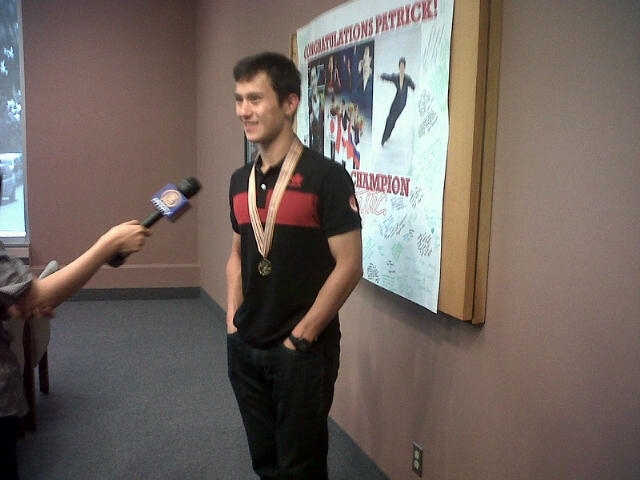 Patrick Chan at today's press conference